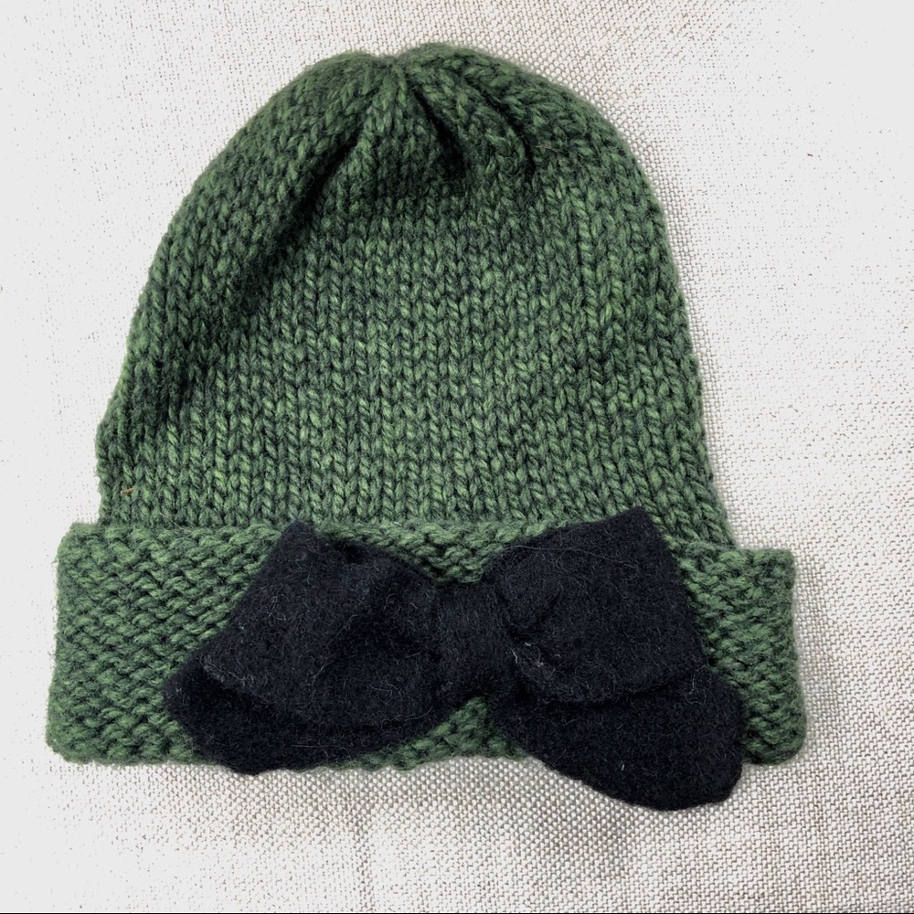Green Bow Beanie